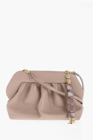 Borsa a Spalla In Ecopelle Pieghettata con Charm Decorativo