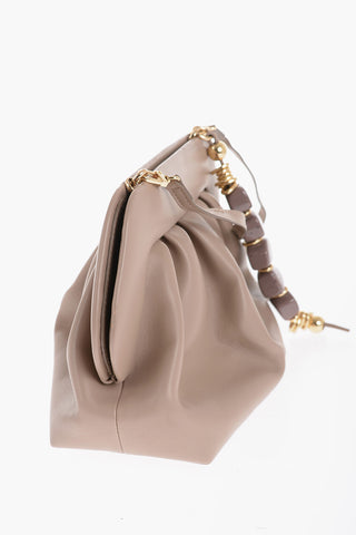 Borsa a Spalla In Ecopelle Pieghettata con Charm Decorativo
