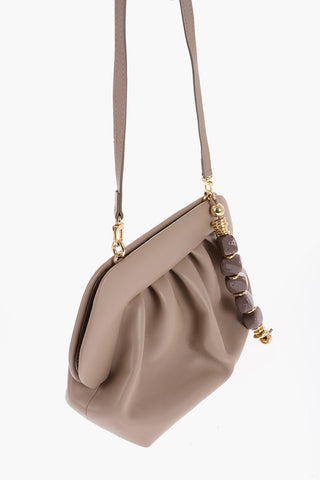 Borsa a Spalla In Ecopelle Pieghettata con Charm Decorativo