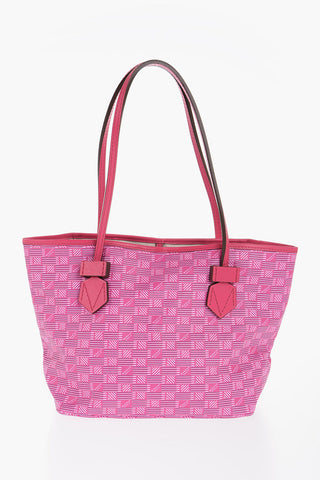 Printed Tote Bag with Faux Leather Trims