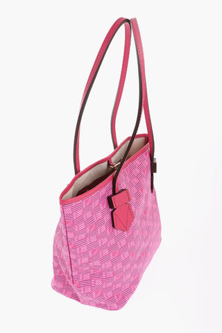 Printed Tote Bag with Faux Leather Trims