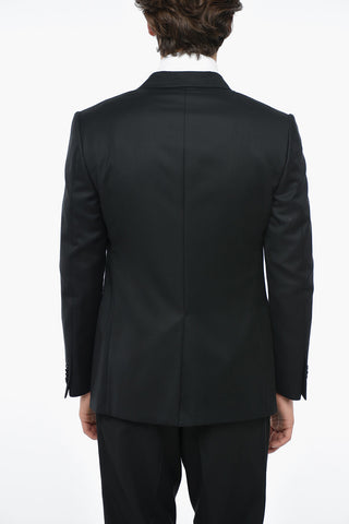 Lined Single Breasted Blazer With Jetted Pockets And Shawl Lapel