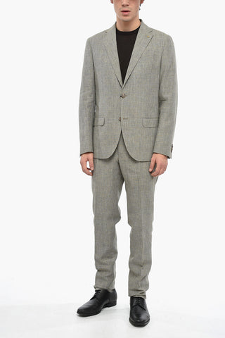 CC COLLECTION Abito in Misto Lino RIGHT con Motivo Pied de Poule