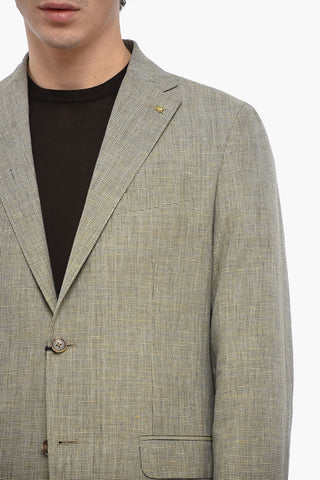 CC COLLECTION Abito in Misto Lino RIGHT con Motivo Pied de Poule