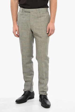 CC COLLECTION Abito in Misto Lino RIGHT con Motivo Pied de Poule