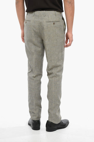CC COLLECTION Abito in Misto Lino RIGHT con Motivo Pied de Poule