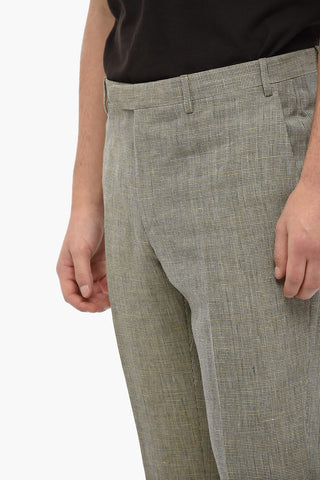 CC COLLECTION Abito in Misto Lino RIGHT con Motivo Pied de Poule