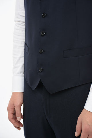 Virgin Wool Waistcoat LEADER with Besom Pockets