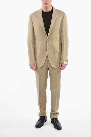 Linen and Silk Blend GATE Suit with Flap Pockets
