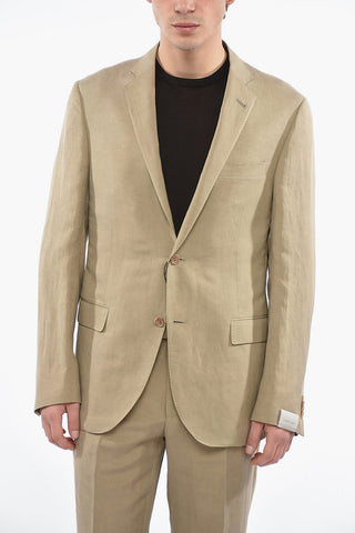 Linen and Silk Blend GATE Suit with Flap Pockets