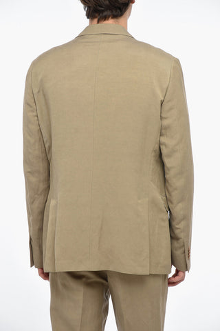 Linen and Silk Blend GATE Suit with Flap Pockets