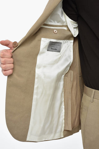Linen and Silk Blend GATE Suit with Flap Pockets