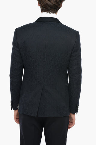 Lined Single Breasted Blazer With Jetted Pockets And Shawl Lapel