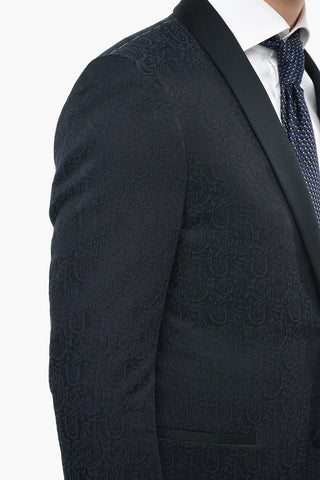 Lined Single Breasted Blazer With Jetted Pockets And Shawl Lapel