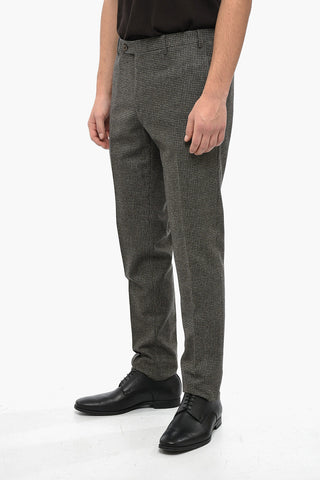 Pantaloni in Lana Vergine RESORT con Motivo a Quadri
