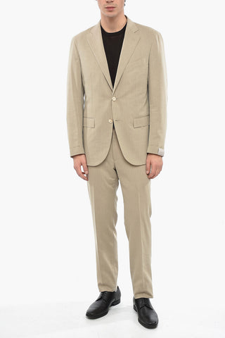 SARTORIA Single-breasted Herringbone Wool Blend Suit