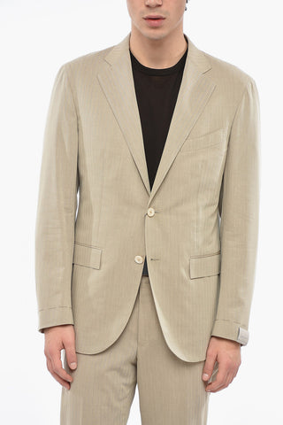 SARTORIA Single-breasted Herringbone Wool Blend Suit