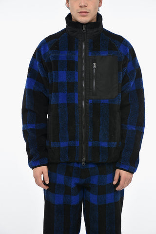 Felpa Teddy in Misto Lana con Motivo Gingham