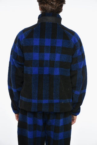 Felpa Teddy in Misto Lana con Motivo Gingham