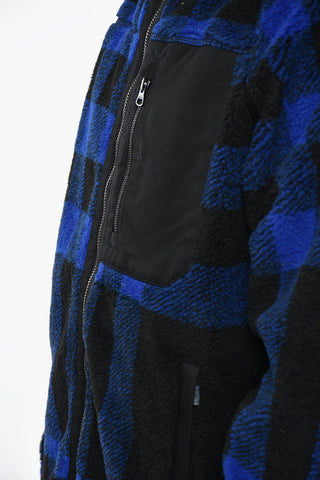 Felpa Teddy in Misto Lana con Motivo Gingham