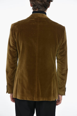 Velour CRIMONIA ACADEMY Blazer with Satin Peak Lapel