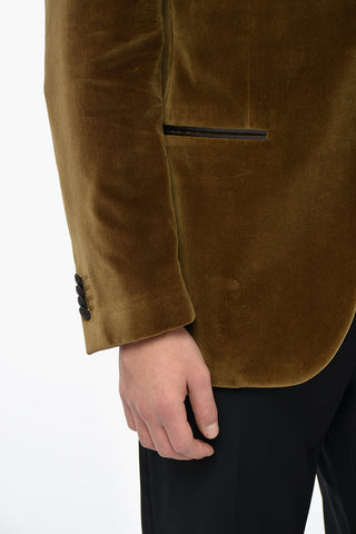 Velour CRIMONIA ACADEMY Blazer with Satin Peak Lapel