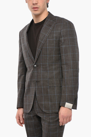 Abito ACADEMY SOFT in Misto Lana e Seta con Motivo Windowpane