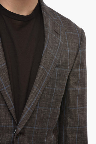 Abito ACADEMY SOFT in Misto Lana e Seta con Motivo Windowpane