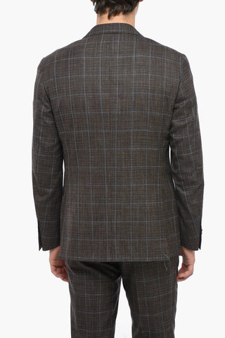 Abito ACADEMY SOFT in Misto Lana e Seta con Motivo Windowpane
