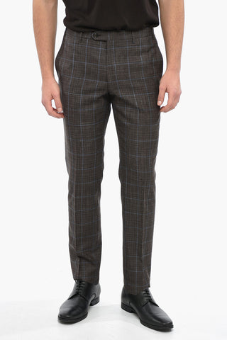 Abito ACADEMY SOFT in Misto Lana e Seta con Motivo Windowpane