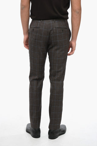 Abito ACADEMY SOFT in Misto Lana e Seta con Motivo Windowpane