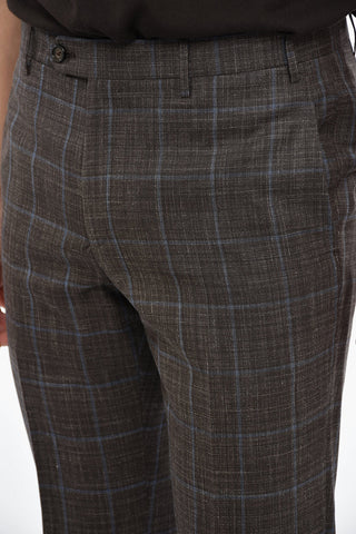 Abito ACADEMY SOFT in Misto Lana e Seta con Motivo Windowpane