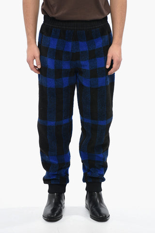 Joggers Teddy in Misto Lana con Motivo Gingham