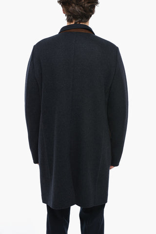Cappotto Sfoderato in Misto Cashmere con Tasche ad Aletta