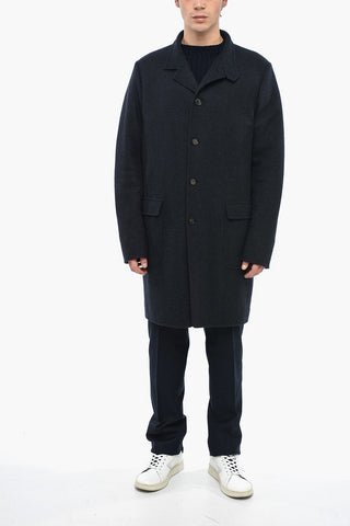Cappotto Sfoderato in Misto Cashmere con Tasche ad Aletta