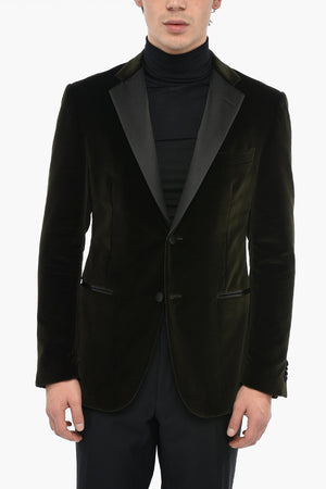 Blazer CERIMONIA ACADEMY in Velour con Rever in Satin