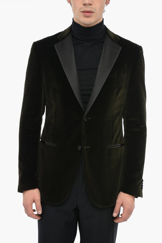 Velour Blazer CERIMONIA ACADEMY With Satin Lapel