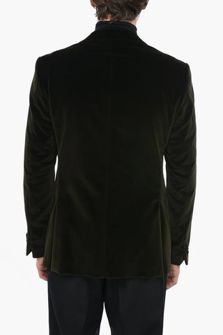 Velour Blazer CERIMONIA ACADEMY With Satin Lapel