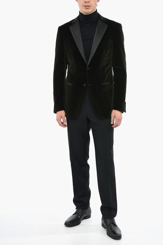 Velour Blazer CERIMONIA ACADEMY With Satin Lapel