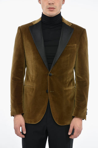 Velour CRIMONIA ACADEMY Blazer with Satin Lapel