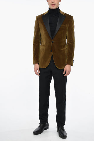 Velour CRIMONIA ACADEMY Blazer with Satin Lapel