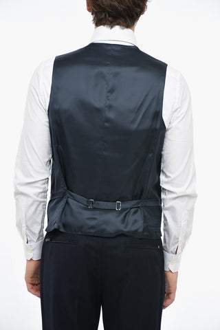 Virgin Wool Waistcoat LEADER with Besom Pockets