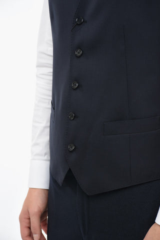 Virgin Wool Waistcoat LEADER with Besom Pockets
