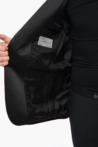 Blazer CERIMONIA ACADEMY aus Velours mit kontrastierenden Leistentaschen