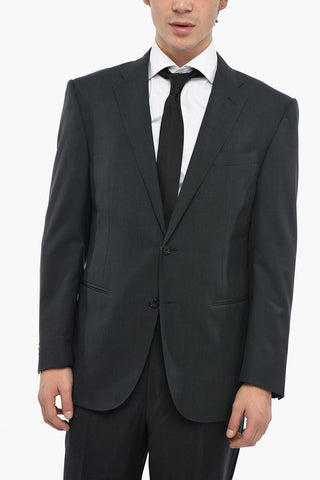 Lined Single Breasted LEADER Wool Blazer With Jetted Pockets