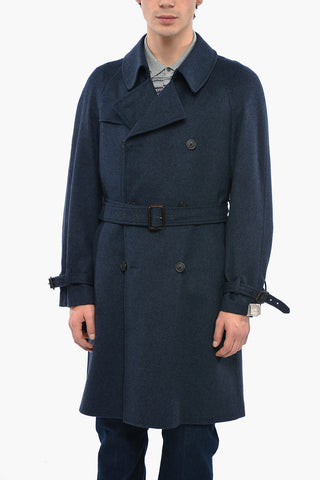 Cappotto In Cashmere Doppiopetto Foderato Con Cintura