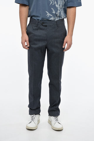 Pantaloni in Misto Seta LEADER con Passanti
