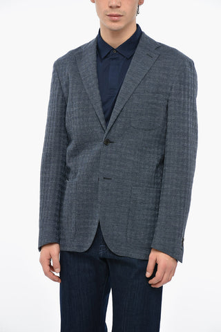 NIMBLE PROJECT Blazer Sfoderato in Lana Jacquard