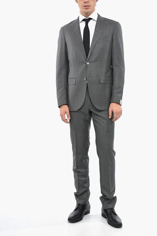SARTORIA Virgin Wool Slim Fit Suit with Notch Lapel