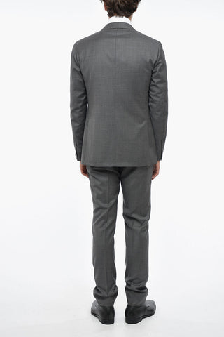 SARTORIA Virgin Wool Slim Fit Suit with Notch Lapel